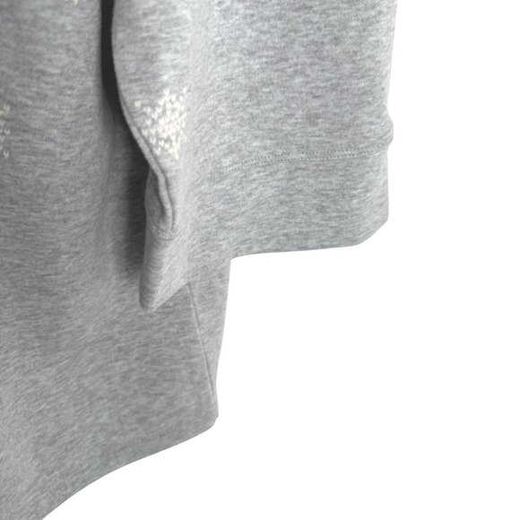 Talbots Funnel Neck Sweater Top 3X Snowflakes Gray Cotton Blend NWT TP-3298 - Picture 4 of 9